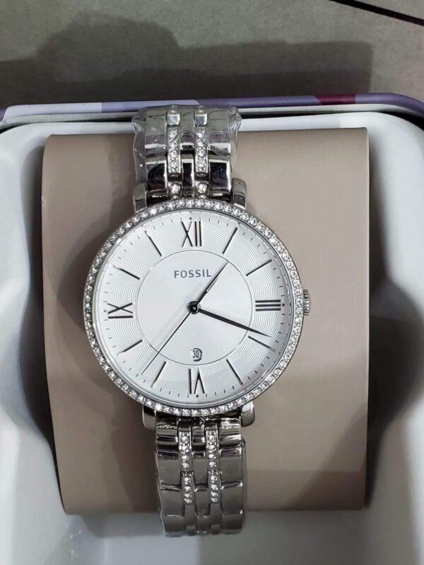 Fossil Jacqueline White Dial Silver Steel Strap Watch for Women - ES3545