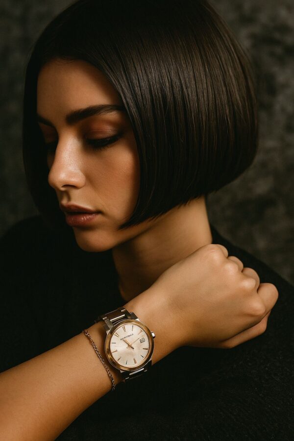 Burberry The City White Dial Two Tone Steel Strap Watch for Women - BU9006